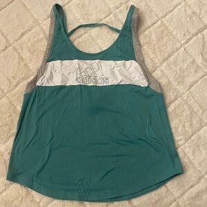 Adidas Women's Teal and Gray Tank Top